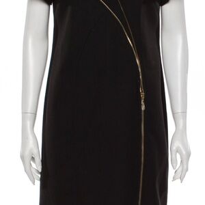 Elegant Versace Black Dress with Gold Zipper